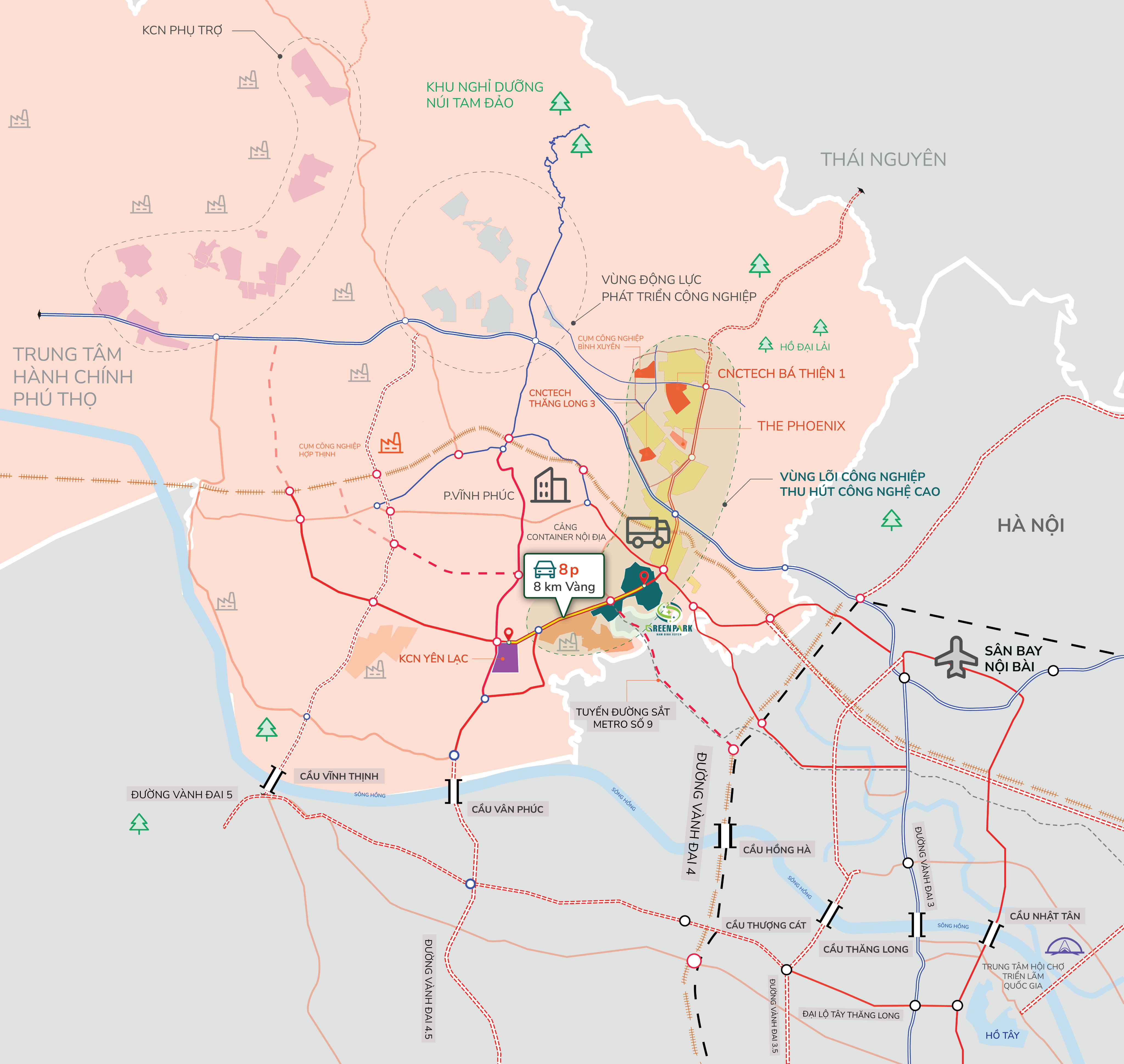 Bản đồ vị trí KCN Nam Bình Xuyên Green Park